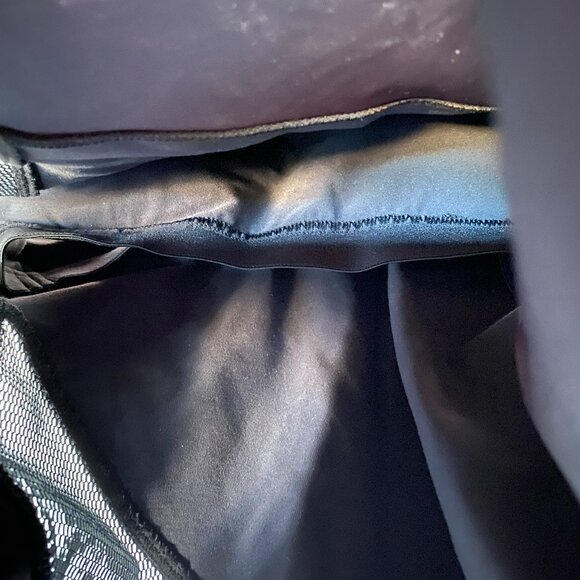 Splits59 Black Strappy Performance Tank Top | Mesh & Faux Leather Detail | S-M - Picture 3 of 7